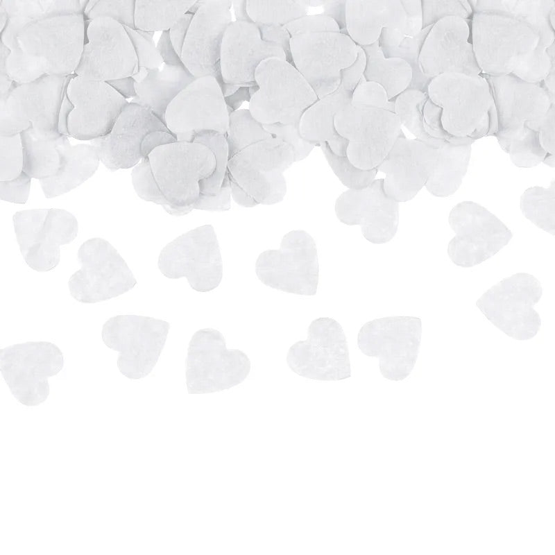 Confetti papel de seda corazón blanco