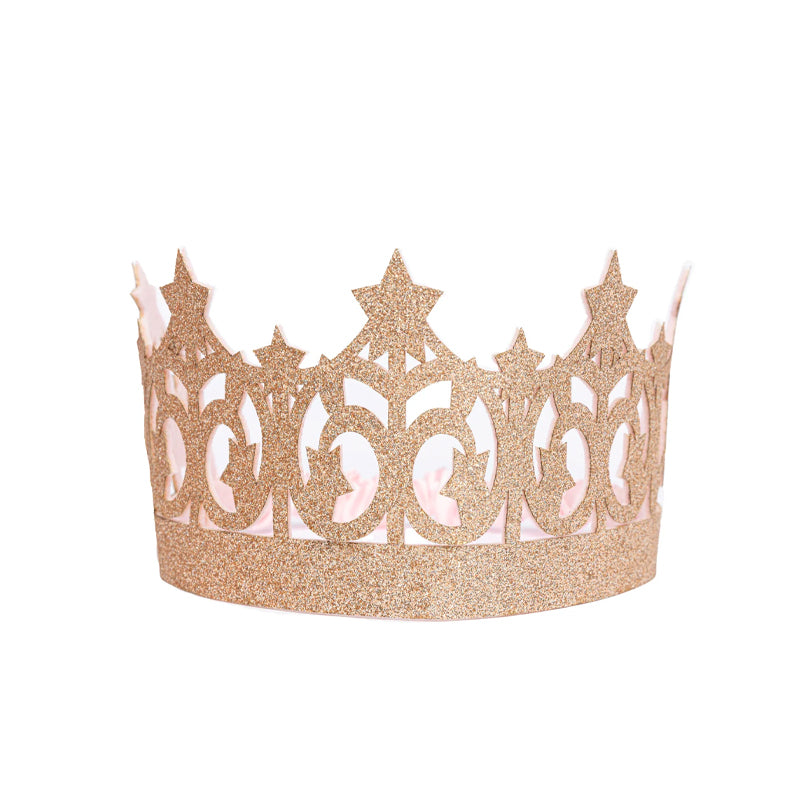 Corona de glitter dorado