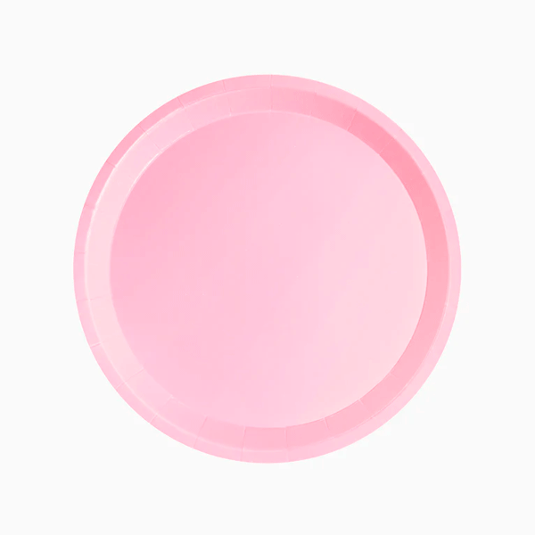 Plato biodegradable rosa pastel basic / 10 uds.
