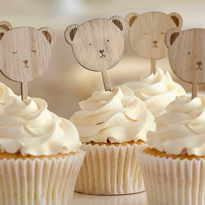 Topper cupcakes Teddy Bear  / 6 uds.