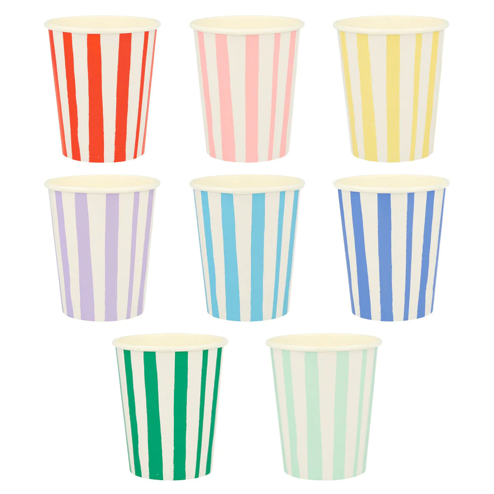 Vasos Strip mix multicolor / 8 uds.