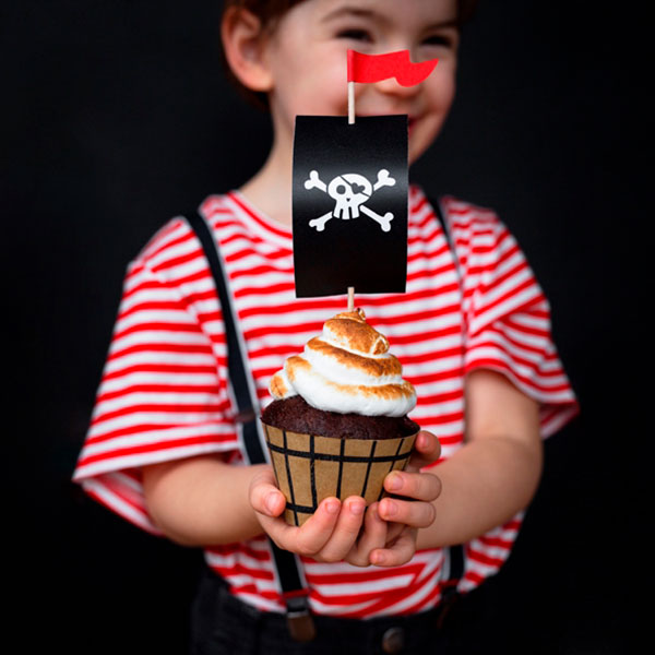 Cupcake kit Wrapper y Topper pirata