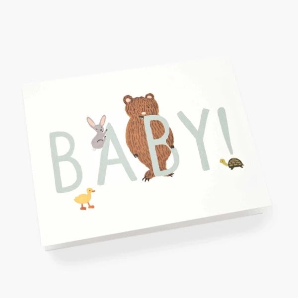 Tarjeta Baby animalitos mint R. Paper & Co