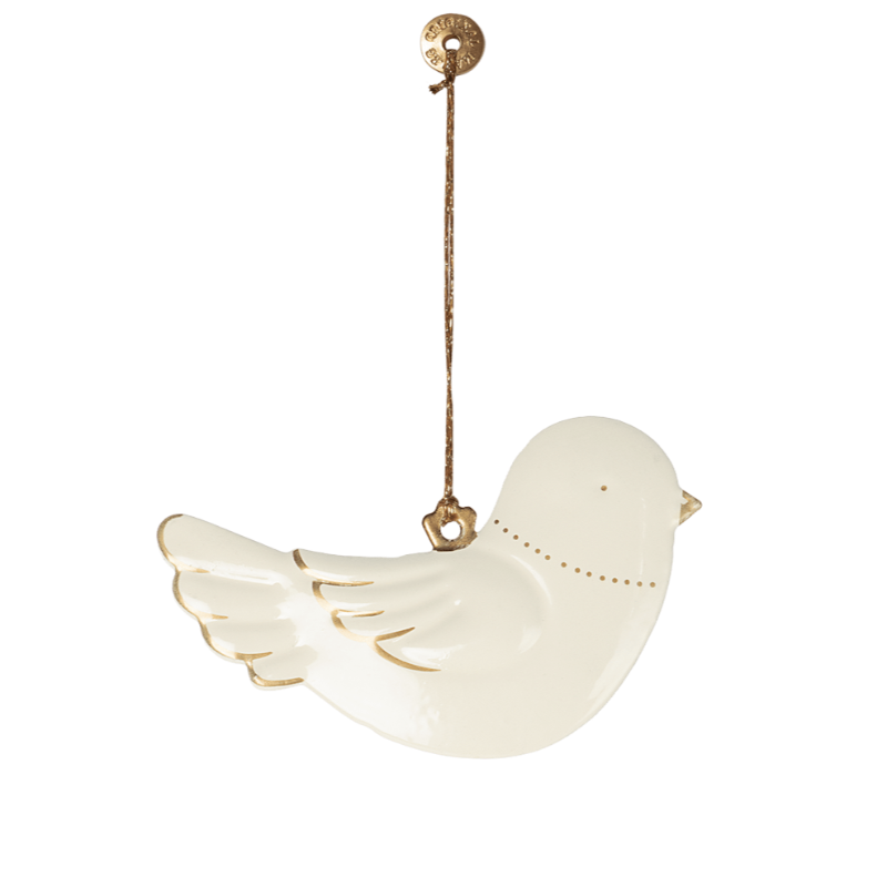 Ornamento de pássaro em metal