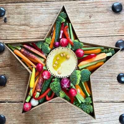 Bandeja cartón kraft estrella