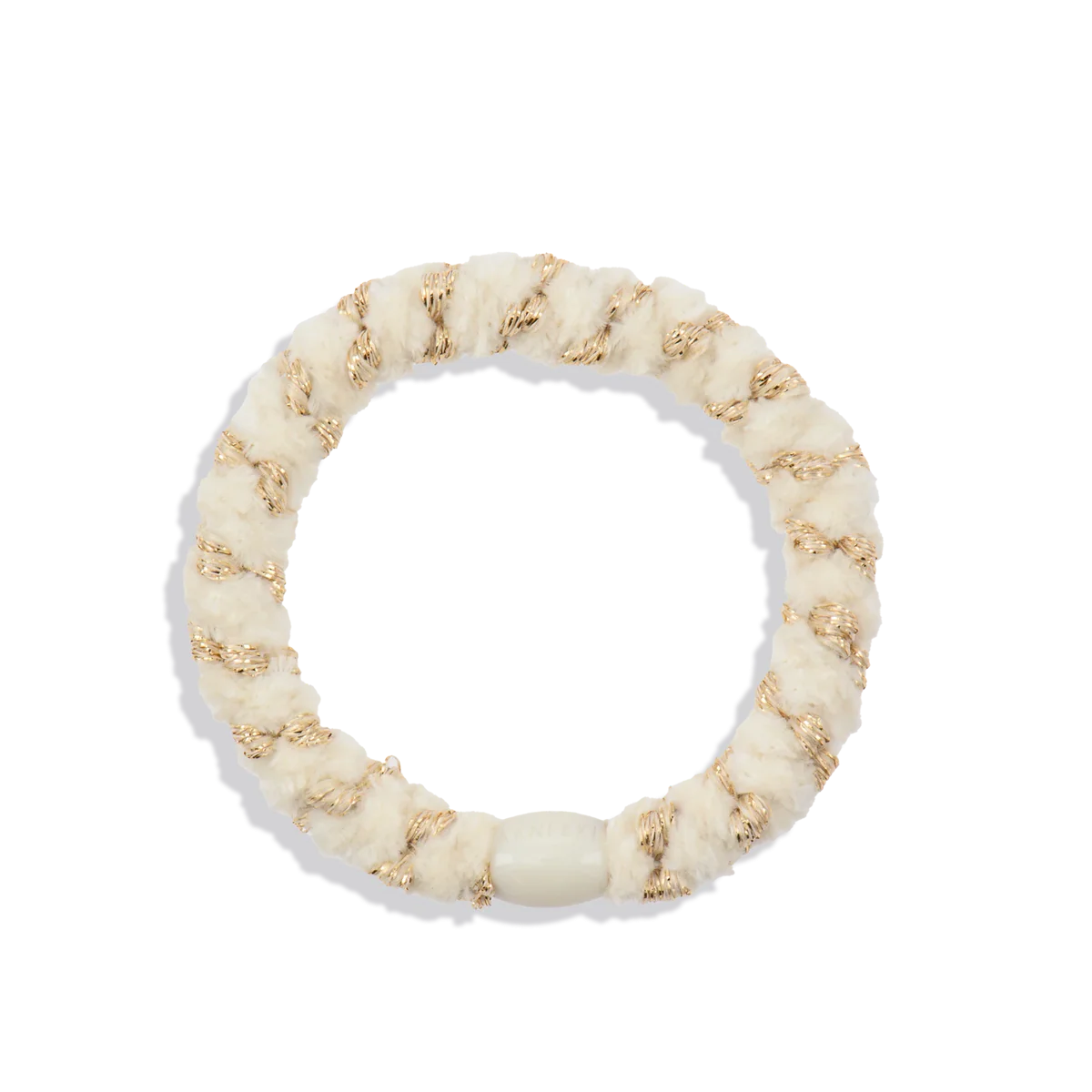 Goma de pelo kknekki velvet stripe ivory