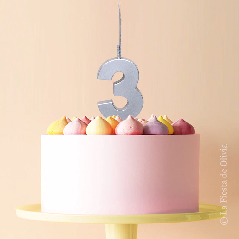 Bengala Vela número plata – La Fiesta de Olivia