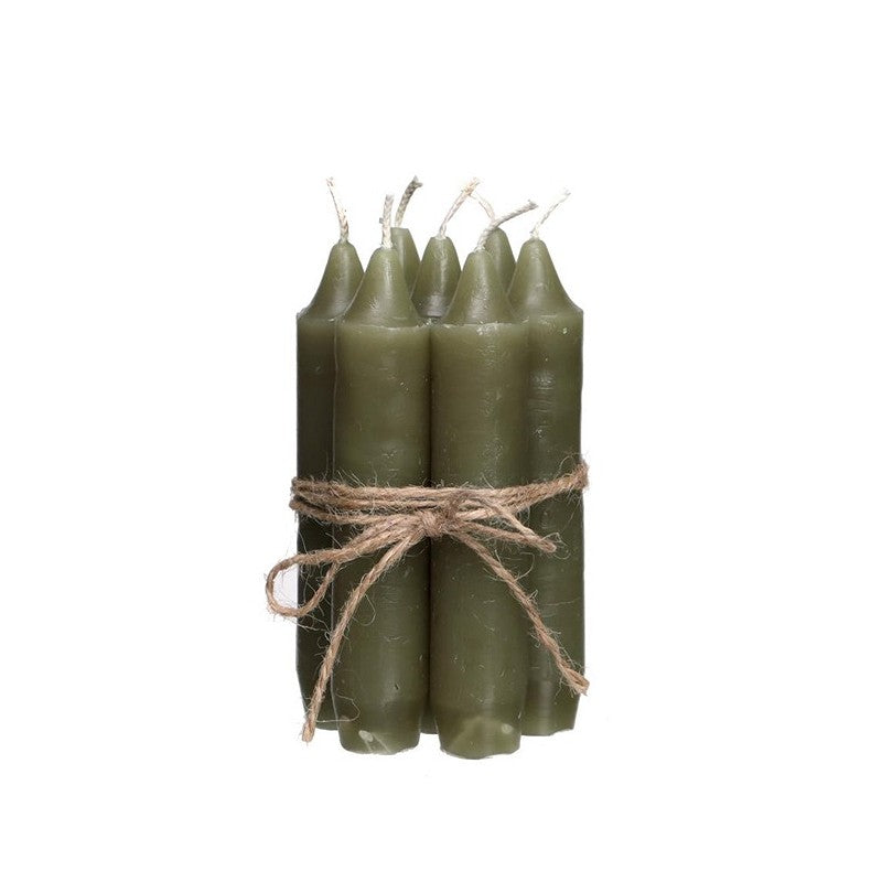Small olive green candle set