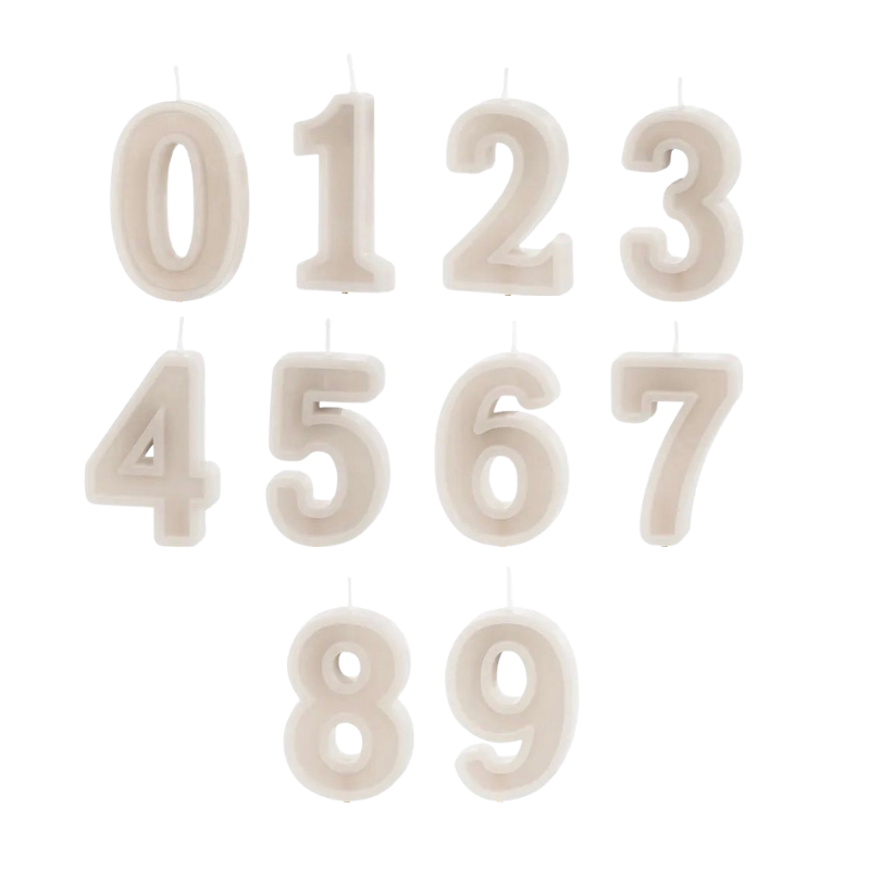 Stone number candles with basic border