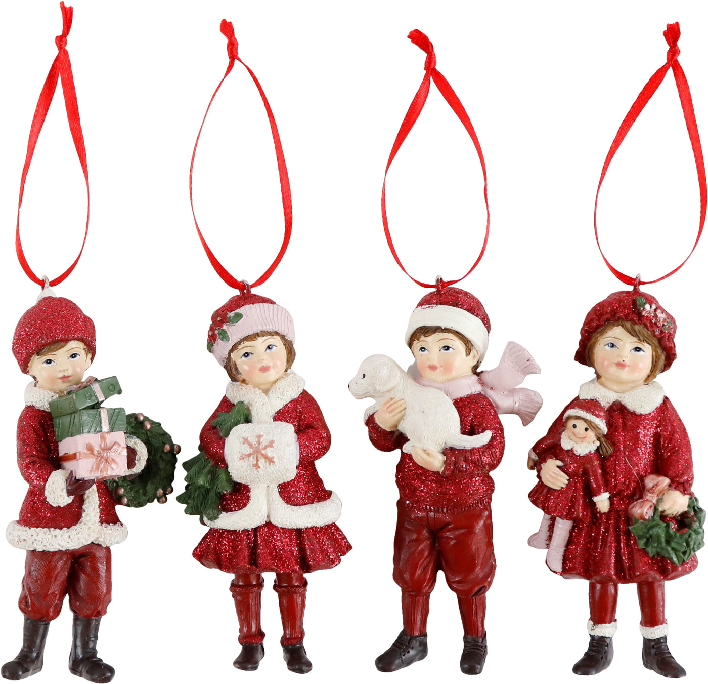 Adorno para Árbol Niños Navideño Rojos