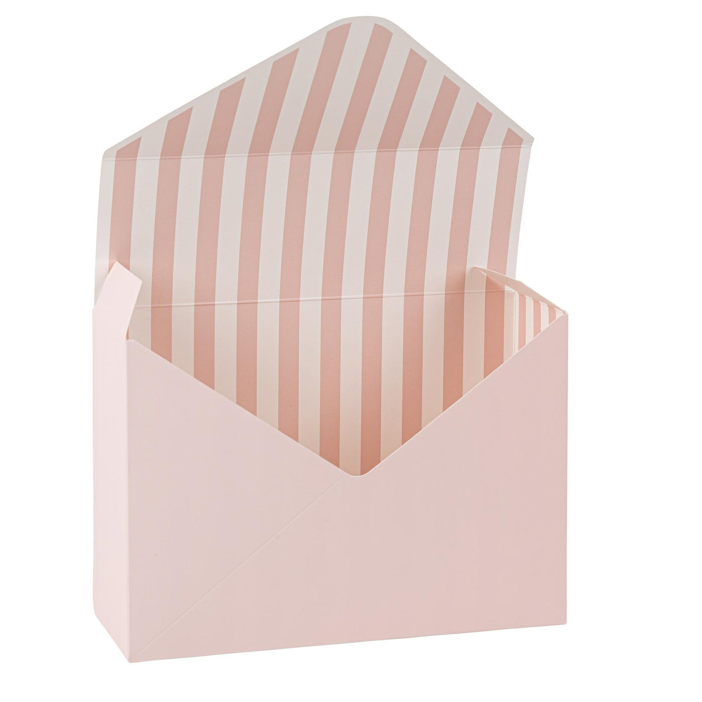 Caja de Regalo Rayas Bicolor Cartón Rosa Empolvado y Rosa 20x14x7cm