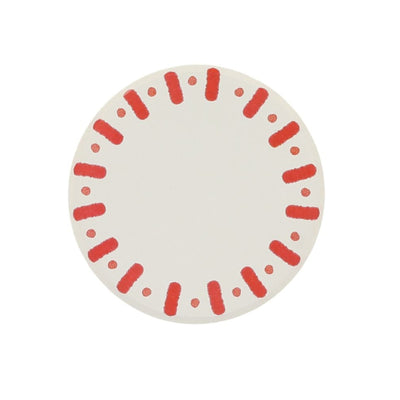 platos pequeños Mix&Match de cartón rojo y blanco ø18cm