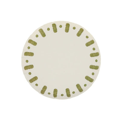 platos pequeños Mix&Match de cartón verde y blanco ø18cm