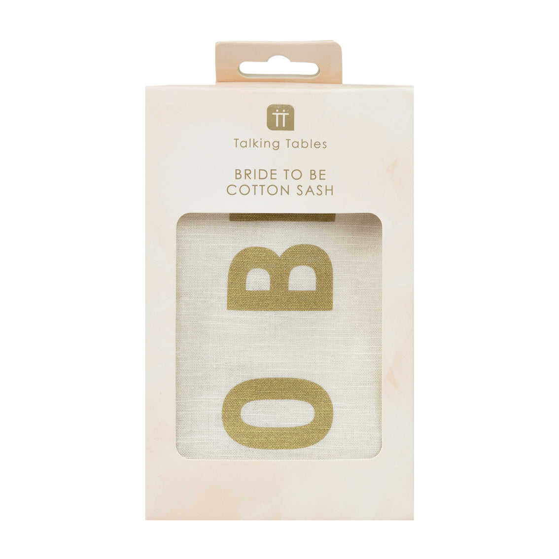 Cinta de algodón Blanca y Dorada para la novia