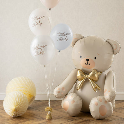 Globo foil de suelo Oso biege XL