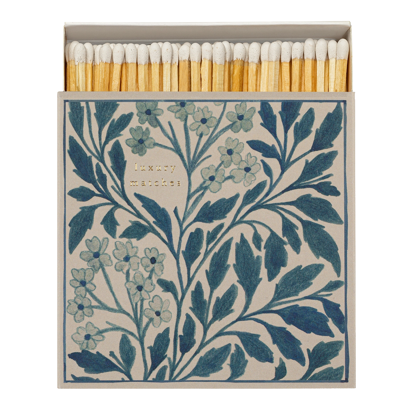 Caixa de fósforos floral azul