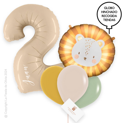 Buquê de balões BABY LEO inflados com hélio