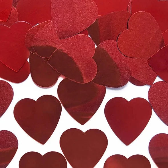 red heart foil confetti
