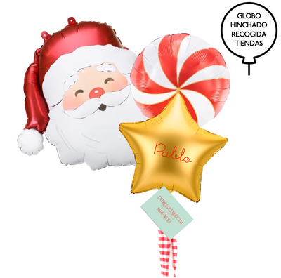 Bouquet L de balões de Papai Noel inflados com hélio