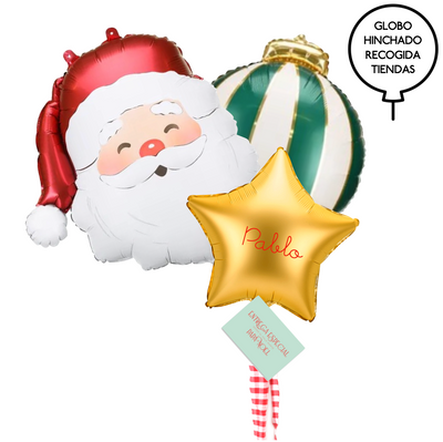 Bouquet L de balões de Papai Noel inflados com hélio