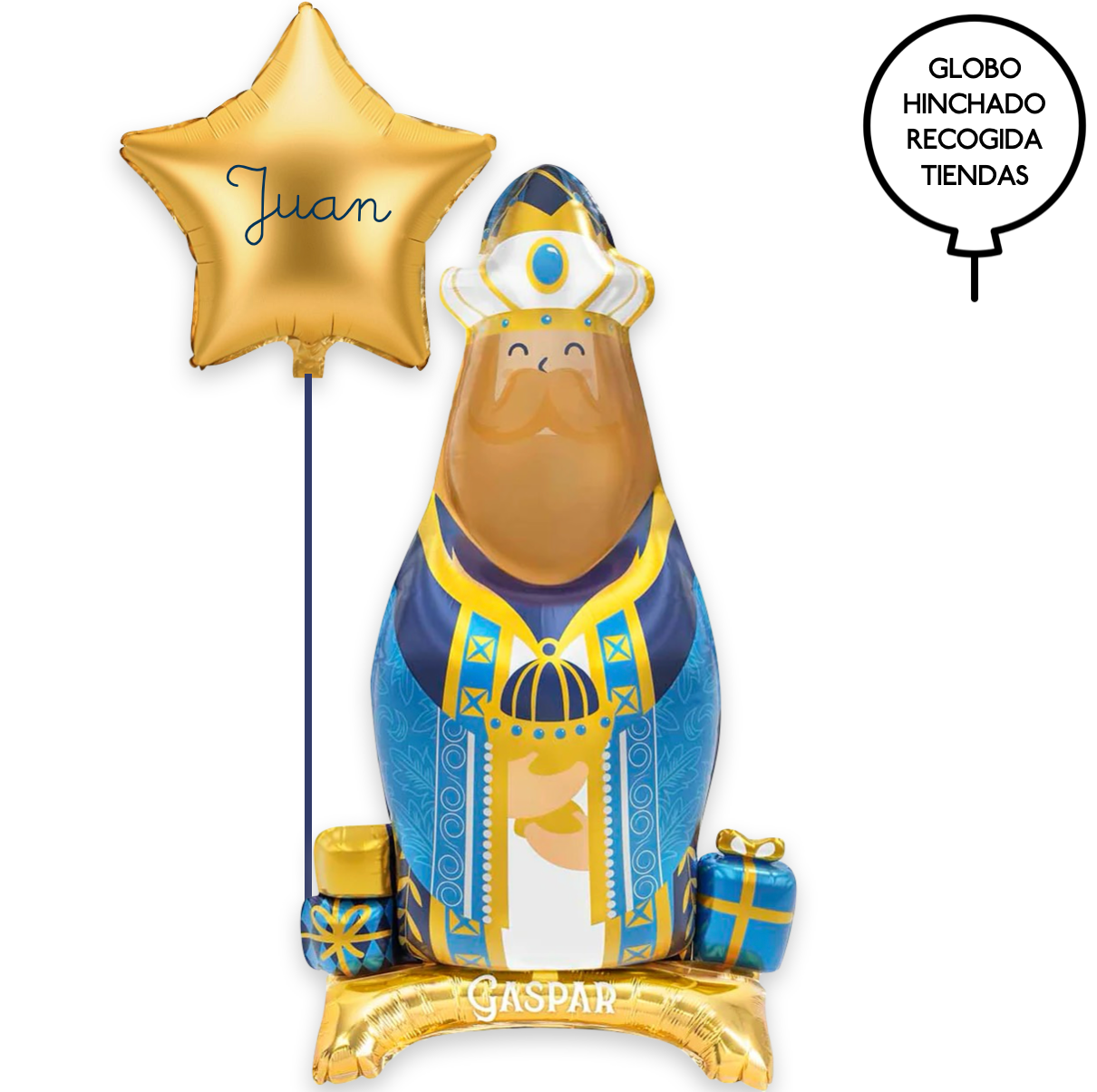 Reyes Gaspar deco conjunto piso e estrela inflada com hélio