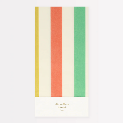 Multicolor Stripe paper tablecloth