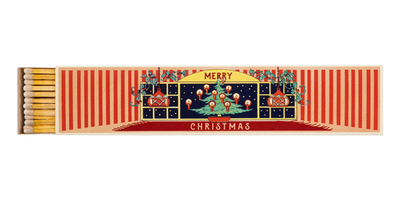 Caixa de fósforos comprida para janela de Natal