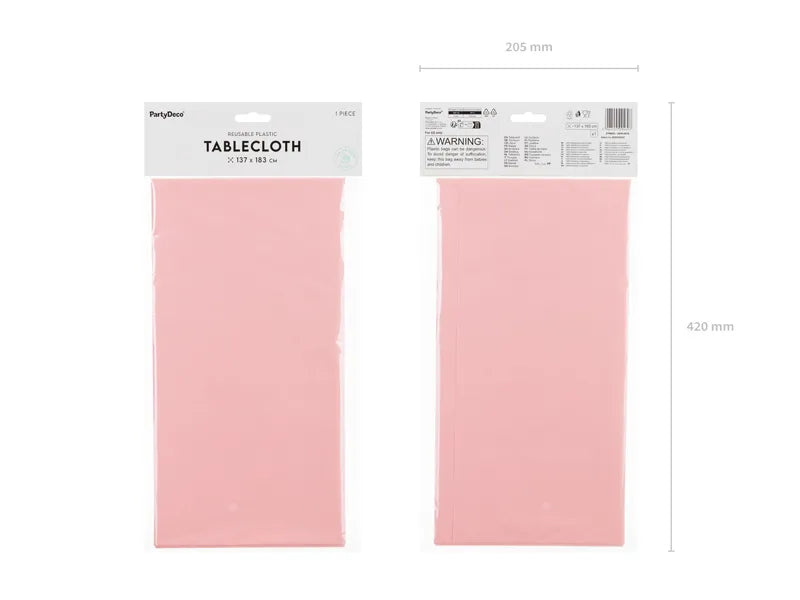 Mantel reutilizable plástico rosa claro basic