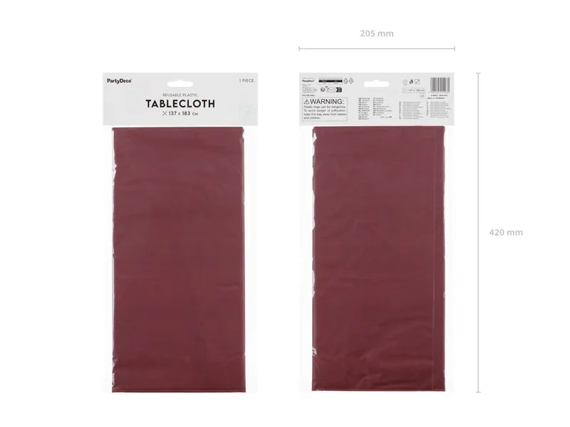 Mantel reutilizable plástico burgundy basic