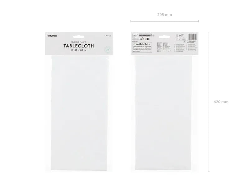 Mantel reutilizable plástico blanco basic