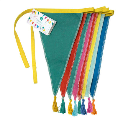 Grinalda bandeirolas de tecido multicolorido
