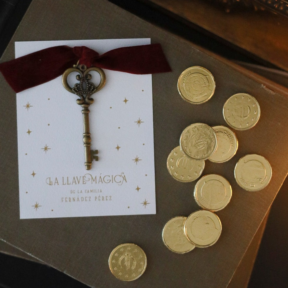 Set personalized Magic Three Wise Men key and choco coins