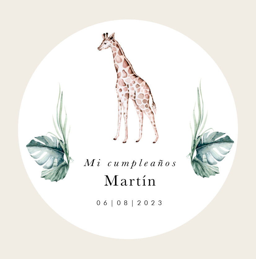 Personalized sticker Giraffe / 12 pcs.