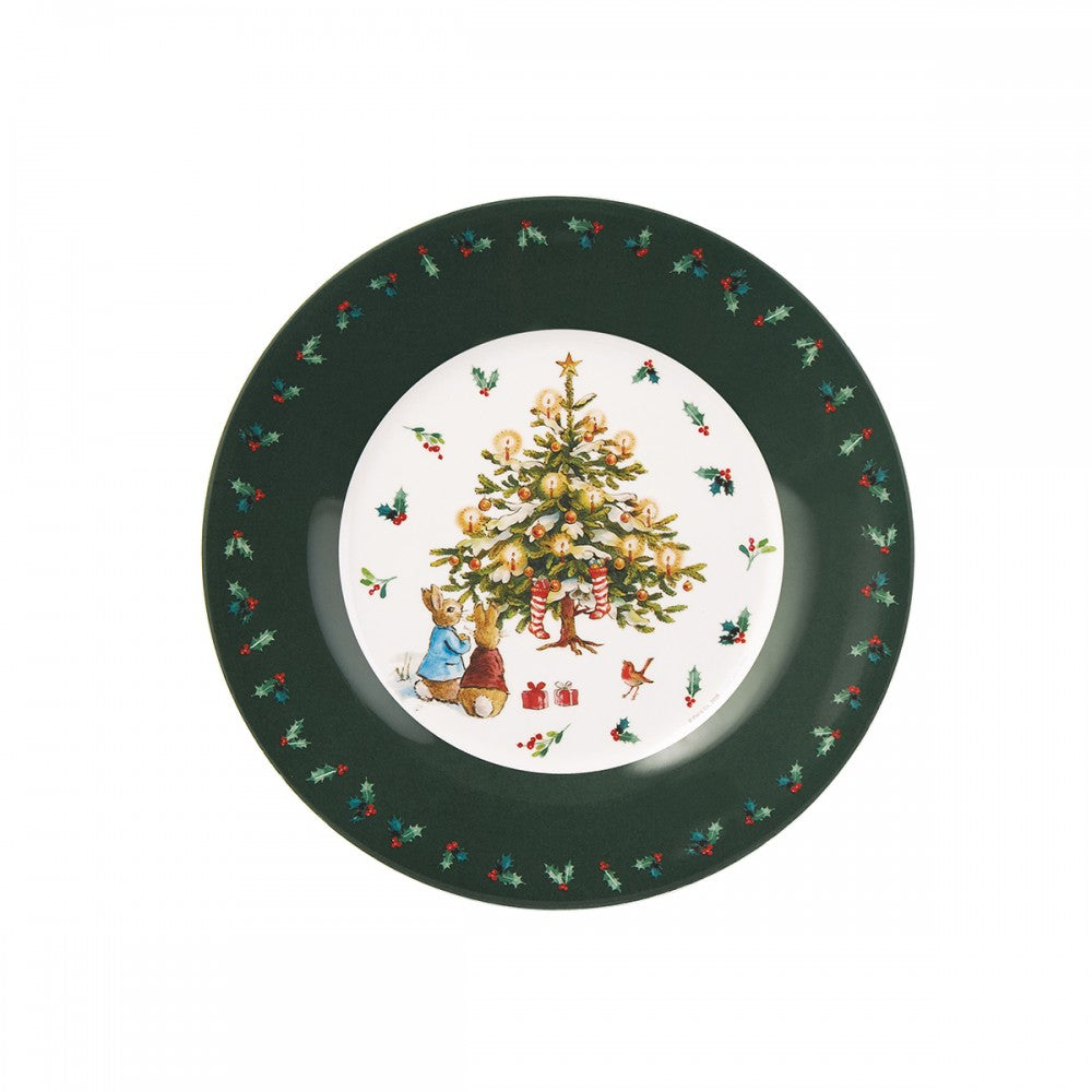 Prato de sobremesa em forma de árvore de Natal da Peter Rabbit