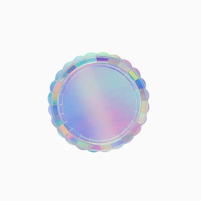 Basic iridescent scalloped plate / 6 pcs.