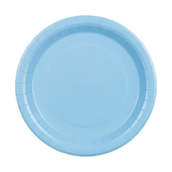 Platos de papel azul celeste / 6 uds.