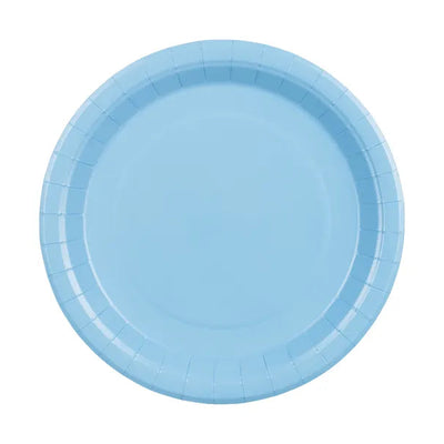 Platos de papel azul celeste / 6 uds.