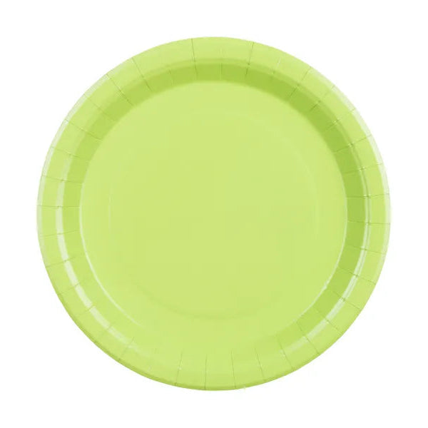 Platos de papel verde lima / 6 uds.