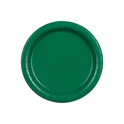Pratos de papel verde escuro 18 cm / 6 unid.