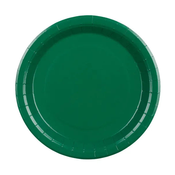 Pratos de papel verde escuro 18 cm / 6 unid.