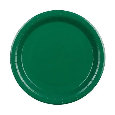 Pratos de papel verde escuro 18 cm / 6 unid.