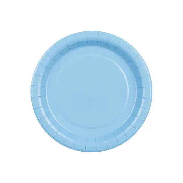 Platos de papel azul celeste / 6 uds.