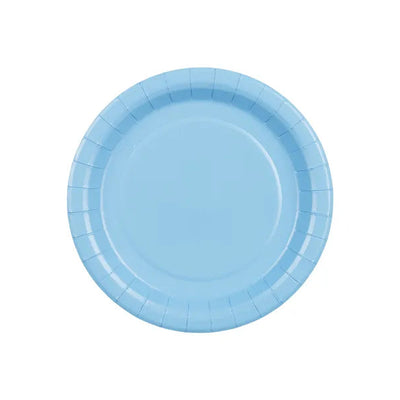 Platos de papel azul celeste / 6 uds.