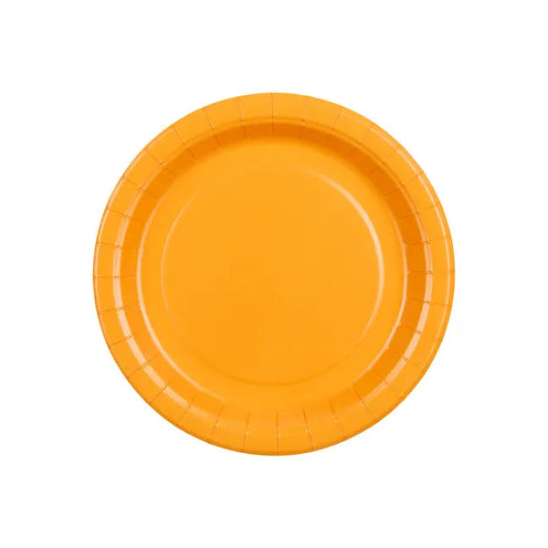 Pratos de papel laranja claro 18 cm / 6 unid.