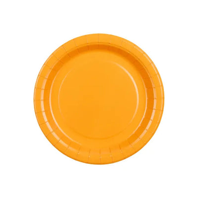 Pratos de papel laranja claro 18 cm / 6 unid.