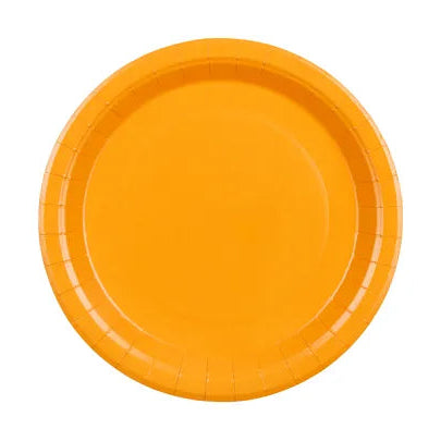 Pratos de papel laranja claro 18 cm / 6 unid.