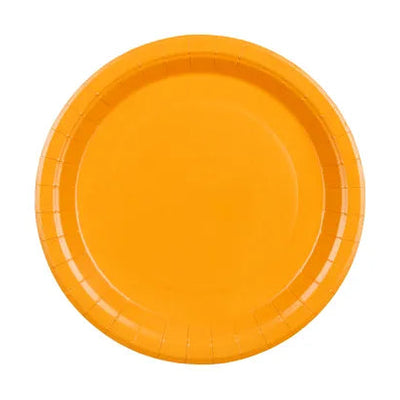 Pratos de papel laranja claro 18 cm / 6 unid.