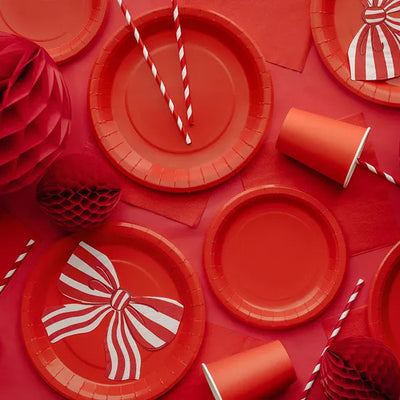 Mantel reutilizable plástico rojo basic