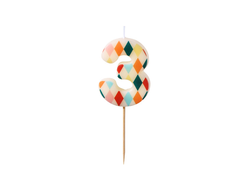 Basic Harlequin Number Candle