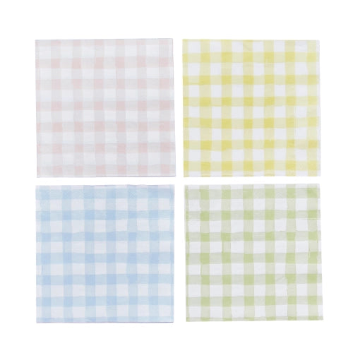 Servilletas Vichy pastel / 16 uds.